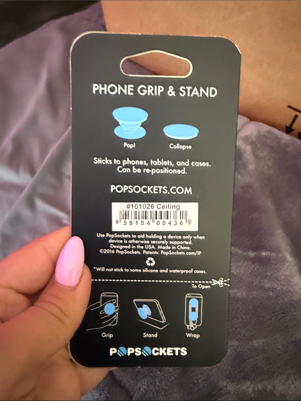 NWT 🏷️ | POPSOCKETS | Phone Grip & Stand - Pink Blue Green Water Color - Picture 3 of 4